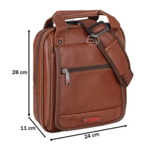 کیف دوشی مردانه چرم مصنوعی پیرگاردین مدل LA71 با محافظ تبلت 10 اینچی