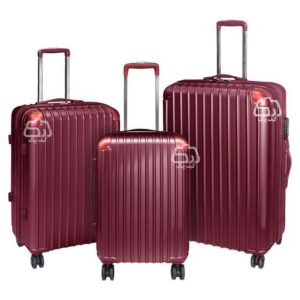 ست 3 عددی چمدان مسافرتی فایبرگلاس 4 چرخ اسکیتی مدل 2677