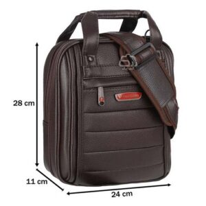 کیف دوشی مردانه طرح چرم pierre cardin مدل LB71 با ضربه گیر 10 اینچی