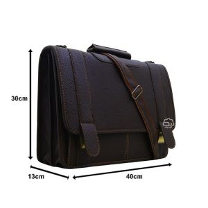 کیف لپ تاپ چرم مصنوعی مدل 457 مناسب برای لپ تاپ های تا سایز 15.6 اینچ