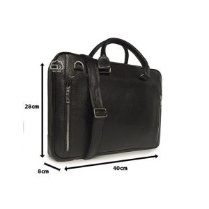 کیف اداری مدیریتی چرمی اسپرت مدل 5505 دودسته با ضربه گیر لپ تاپ 15.6 اینچی
